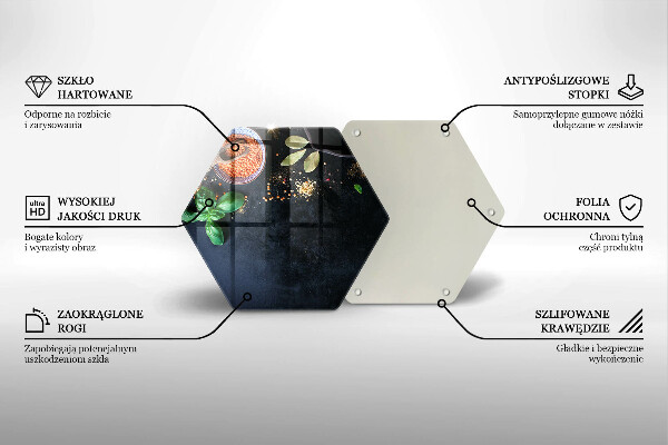 Skleněná deska do kuchyně Misky koření