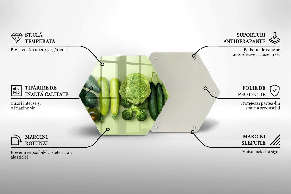 Skleněná deska do kuchyně Zelené ovoce a zelenina