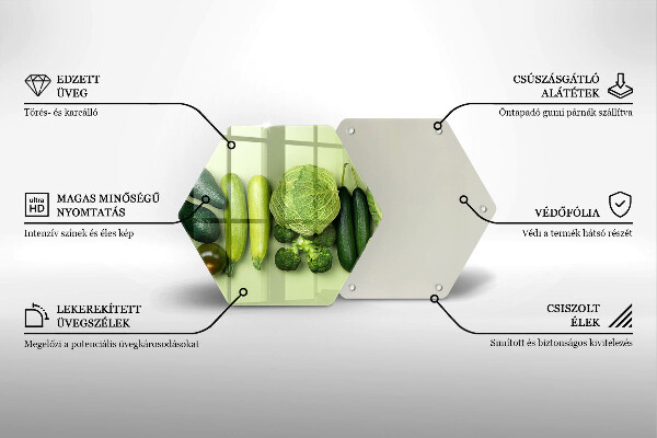 Skleněná deska do kuchyně Zelené ovoce a zelenina