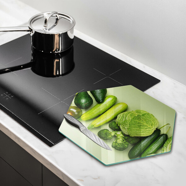 Skleněná deska do kuchyně Zelené ovoce a zelenina