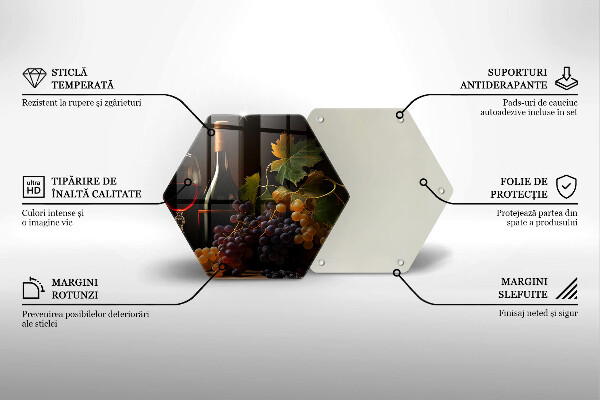 Skleněná deska do kuchyně Sklenka vína a hroznů