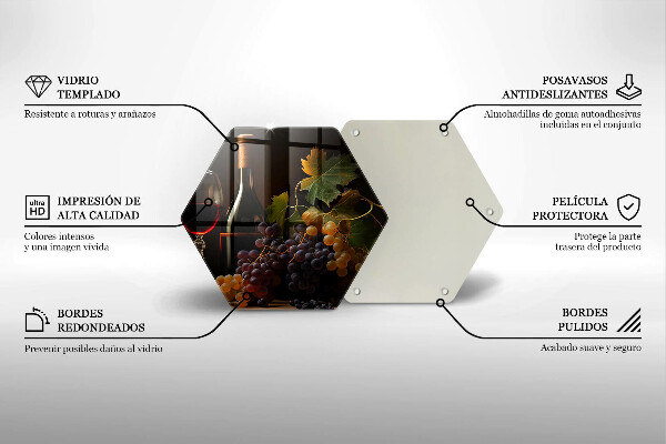 Skleněná deska do kuchyně Sklenka vína a hroznů