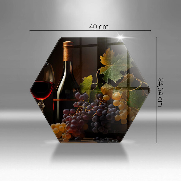 Skleněná deska do kuchyně Sklenka vína a hroznů