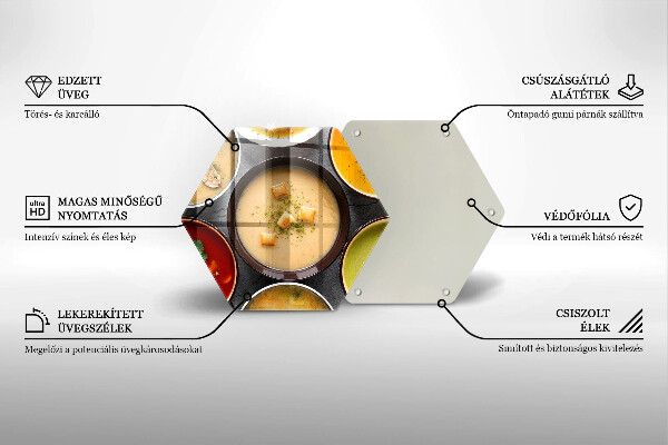 Skleněná deska do kuchyně Barevné polévky