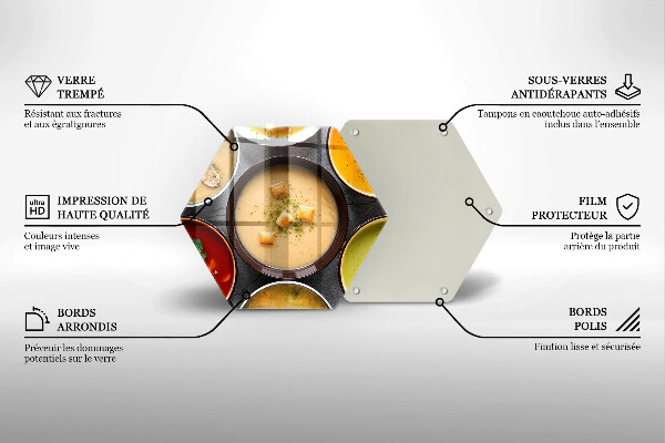 Skleněná deska do kuchyně Barevné polévky