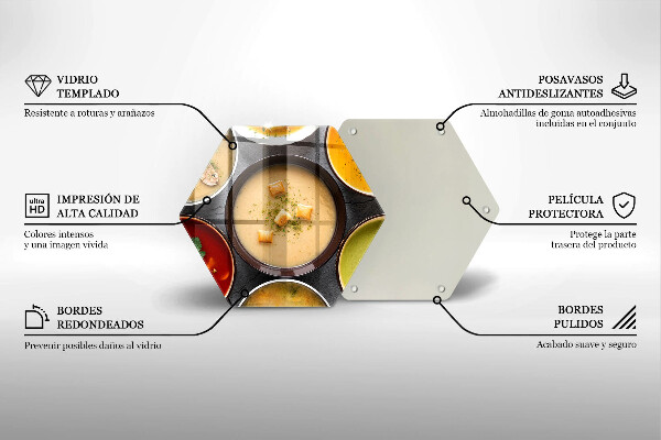 Skleněná deska do kuchyně Barevné polévky