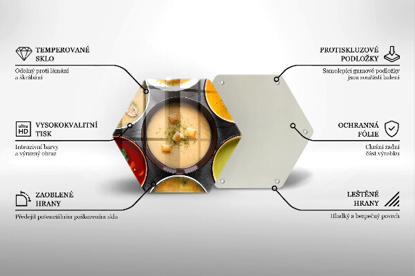 Skleněná deska do kuchyně Barevné polévky