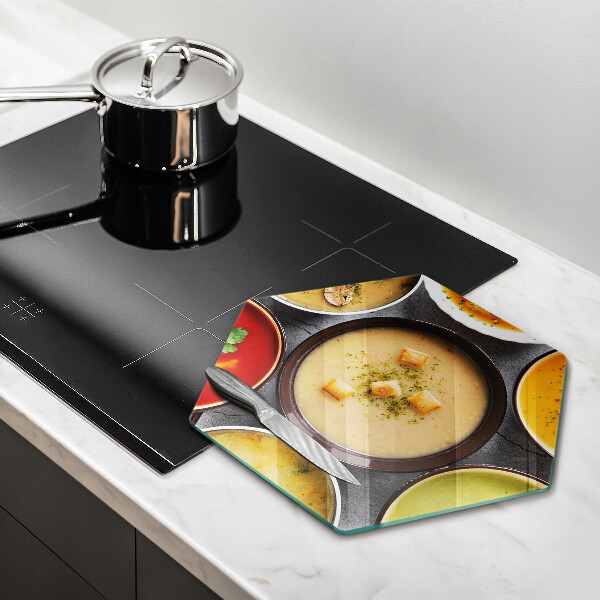 Skleněná deska do kuchyně Barevné polévky