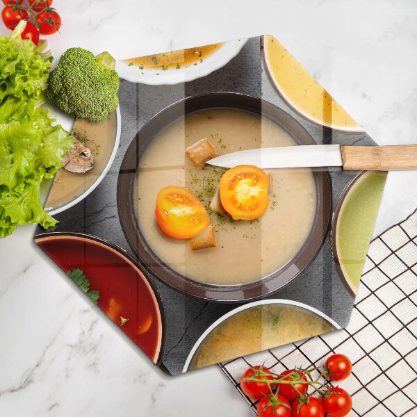 Skleněná deska do kuchyně Barevné polévky