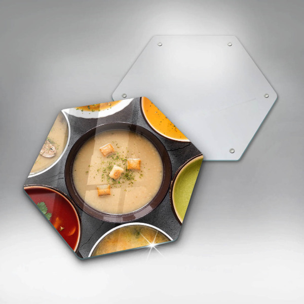 Skleněná deska do kuchyně Barevné polévky