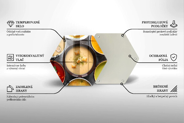 Skleněná deska do kuchyně Barevné polévky