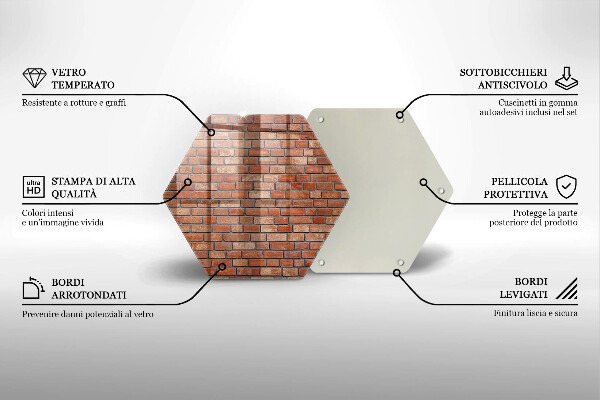 Skleněná krájecí deska Cihlová zeď