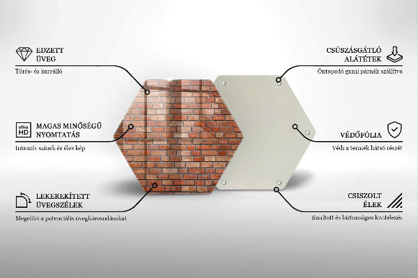 Skleněná krájecí deska Cihlová zeď