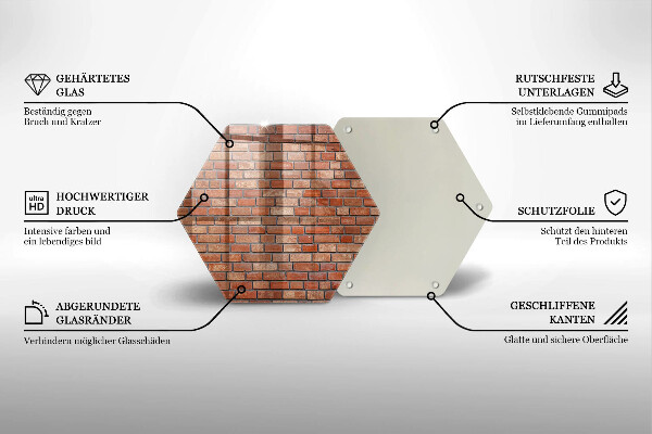 Skleněná krájecí deska Cihlová zeď