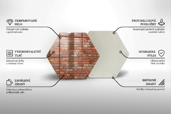 Skleněná krájecí deska Cihlová zeď