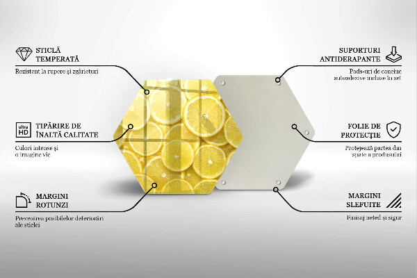 Skleněná krájecí deska Citronové ovoce