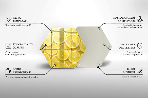 Skleněná krájecí deska Citronové ovoce