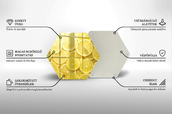 Skleněná krájecí deska Citronové ovoce