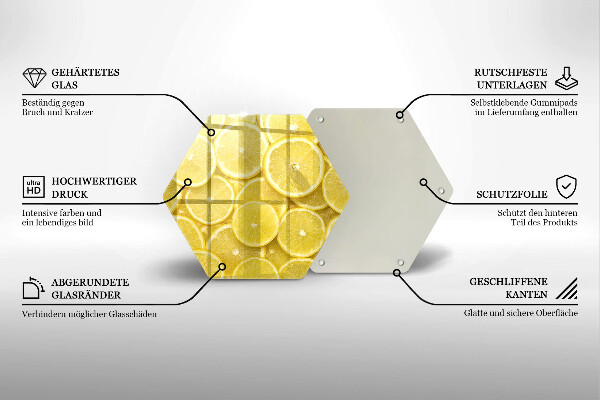 Skleněná krájecí deska Citronové ovoce