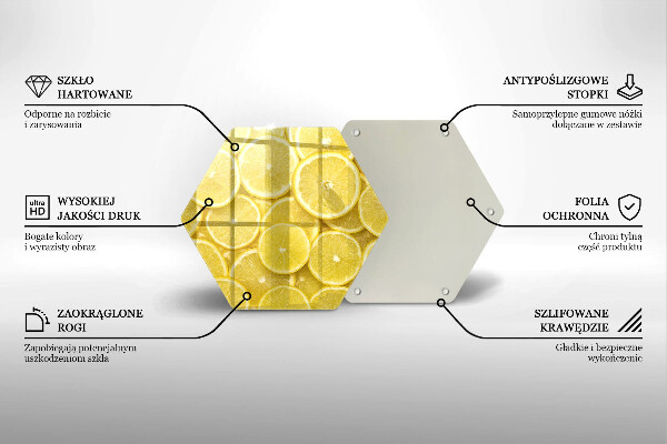 Skleněná krájecí deska Citronové ovoce