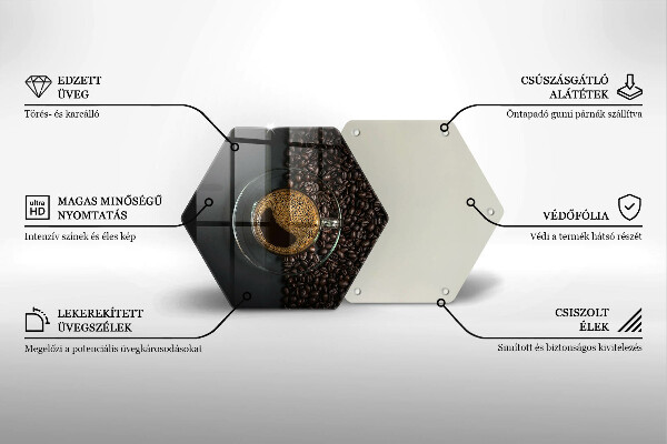 Skleněná deska do kuchyně Káva a fazole
