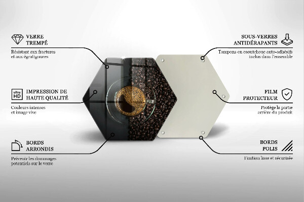 Skleněná deska do kuchyně Káva a fazole