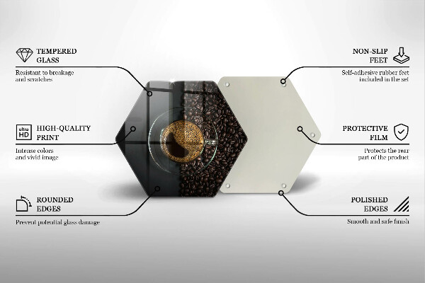 Skleněná deska do kuchyně Káva a fazole