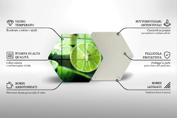 Skleněná deska do kuchyně Limetkový citrus