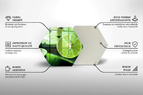 Skleněná deska do kuchyně Limetkový citrus