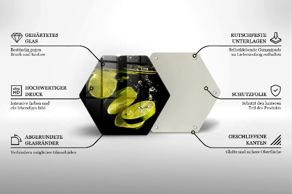 Skleněná deska do kuchyně Limetky ve vodě