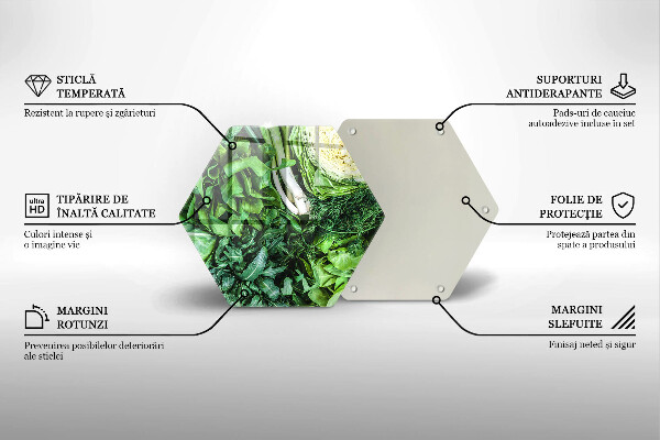 Skleněné krájecí prkénko Zelená zelenina