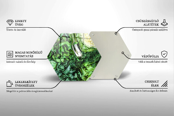 Skleněné krájecí prkénko Zelená zelenina