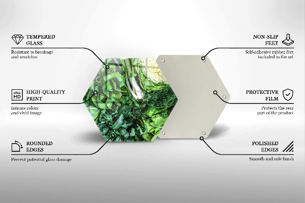 Skleněné krájecí prkénko Zelená zelenina