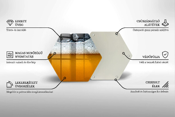 Skleněné krájecí prkénko Pijte pivní pěnu