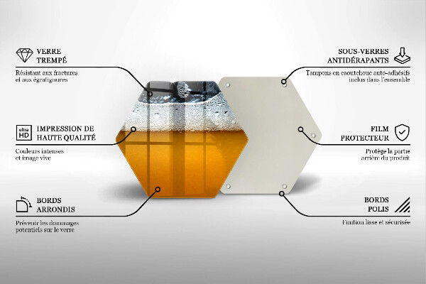 Skleněné krájecí prkénko Pijte pivní pěnu