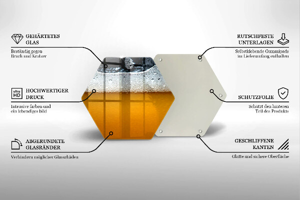 Skleněné krájecí prkénko Pijte pivní pěnu