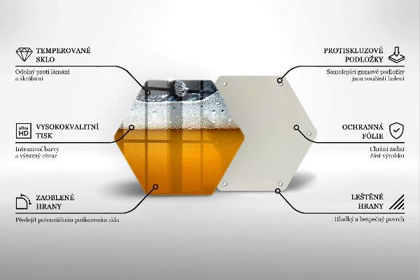Skleněné krájecí prkénko Pijte pivní pěnu