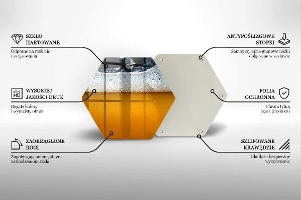 Skleněné krájecí prkénko Pijte pivní pěnu