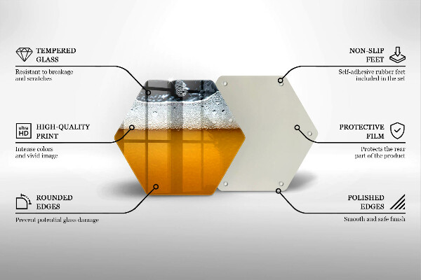 Skleněné krájecí prkénko Pijte pivní pěnu