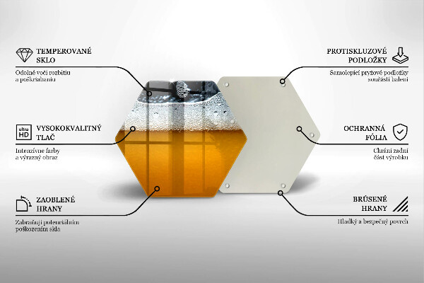 Skleněné krájecí prkénko Pijte pivní pěnu