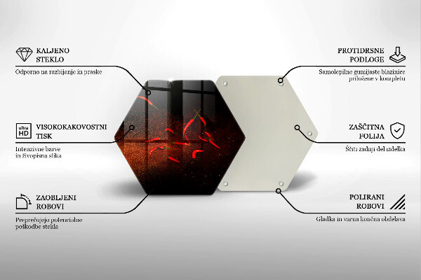 Skleněné krájecí prkénko Pálivé chilli papričky