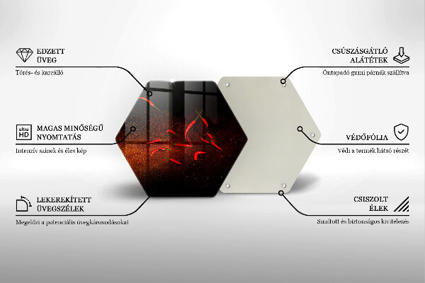 Skleněné krájecí prkénko Pálivé chilli papričky