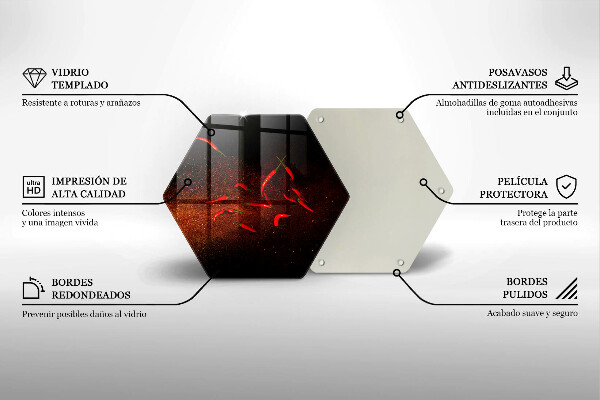 Skleněné krájecí prkénko Pálivé chilli papričky