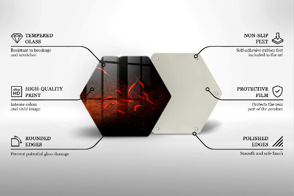 Skleněné krájecí prkénko Pálivé chilli papričky