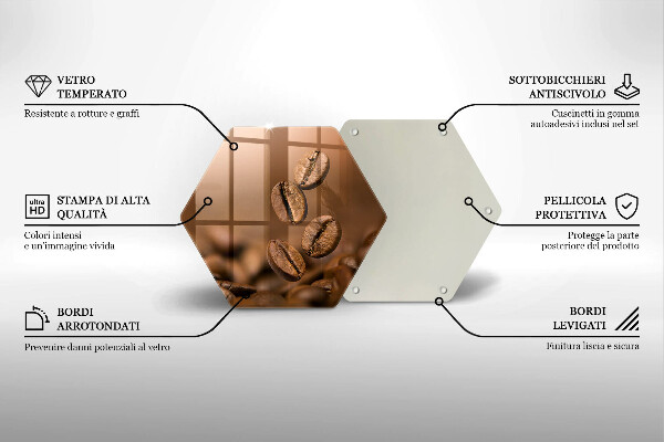 Skleněné krájecí prkénko Kávová zrna