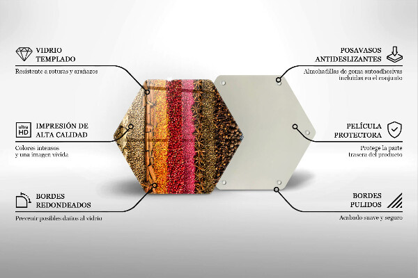 Skleněné krájecí prkénko Barevné koření