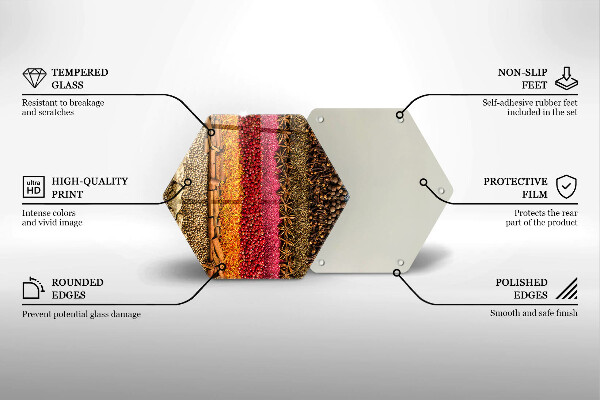 Skleněné krájecí prkénko Barevné koření