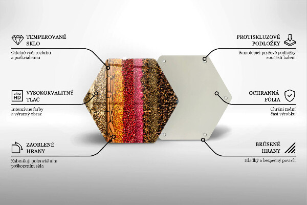 Skleněné krájecí prkénko Barevné koření