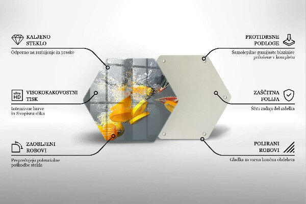 Skleněné krájecí prkénko Citrony ve vodě