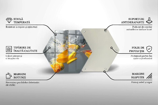 Skleněné krájecí prkénko Citrony ve vodě